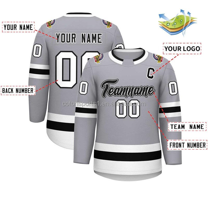 China Factory cheap embroidery hockey wear youth men dye sublimation printing oversized reversible custom blank hockey jersey