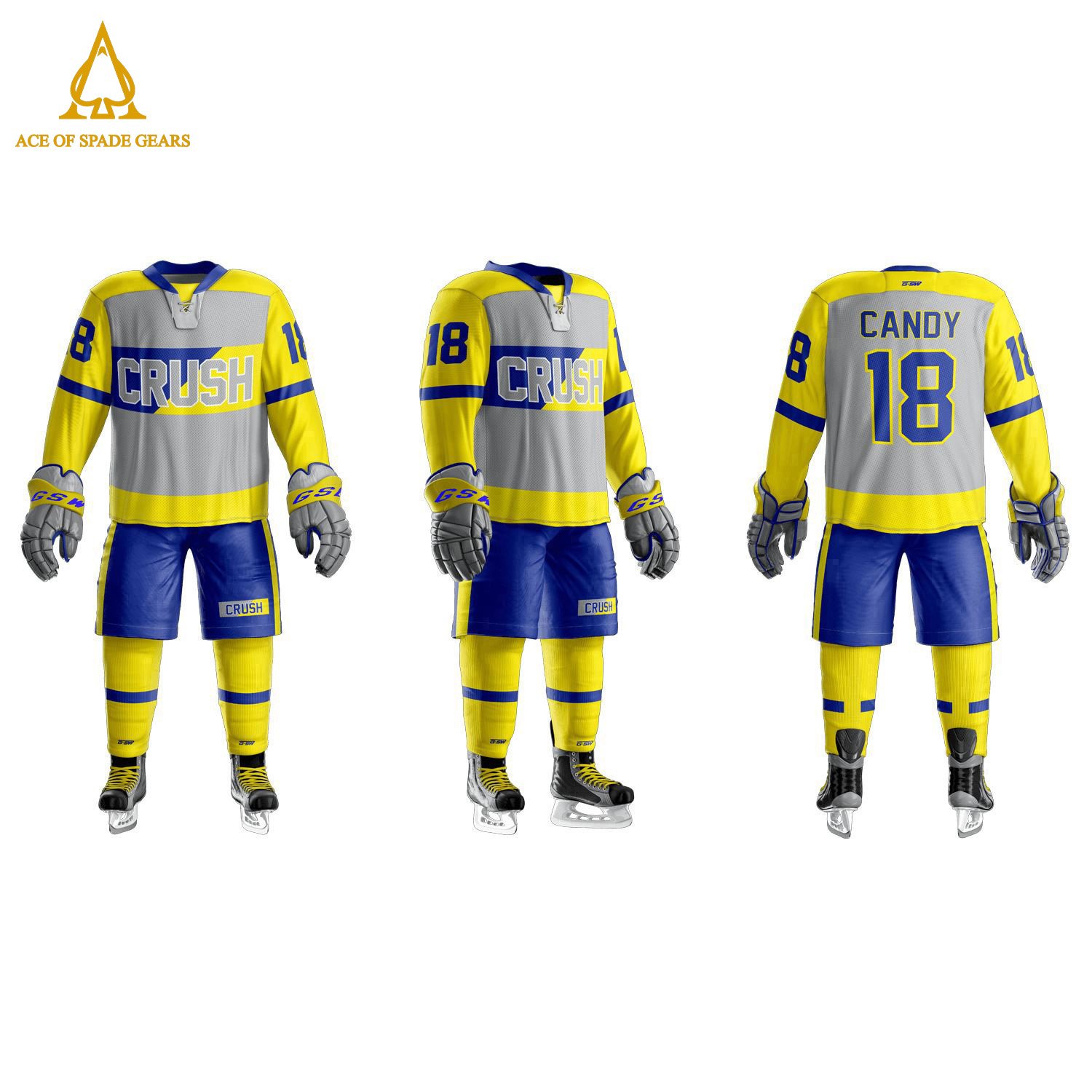 Durable Material Slim Fit Team Ice Hockey Uniform Pakistan Made Comfortable Ice Hockey Uniform