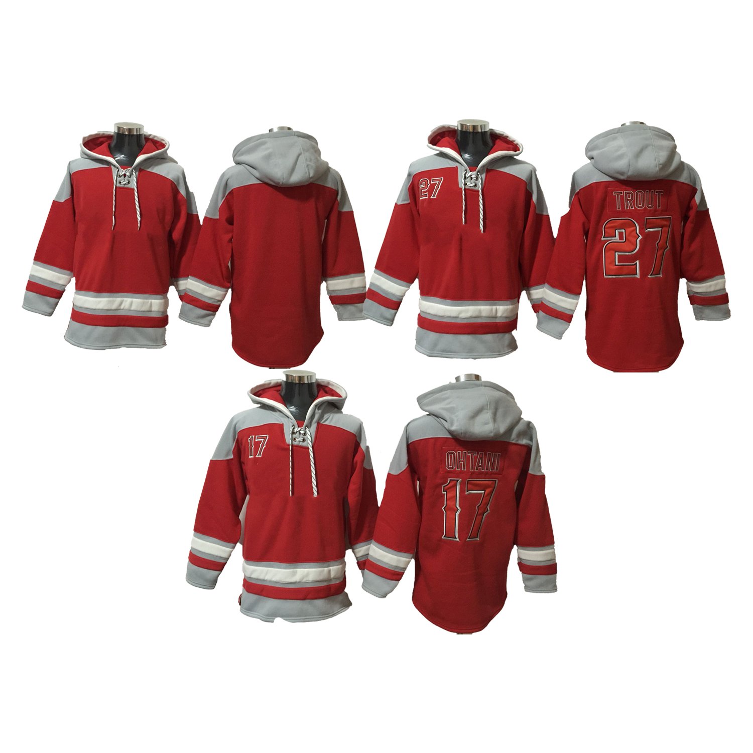 2023 New Stitched American Teams Hockey Jerseys Los Angeles 17 Ohtani 27 Trout Can Custom Logo Name