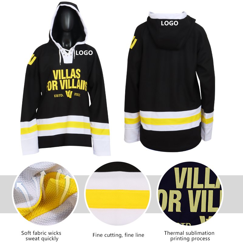 Hot Selling Logo Color Customized Accepted Custom Ice Hockey Jersey Hoodie