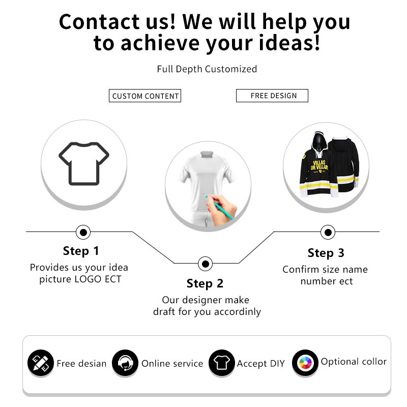 Hot Selling Logo Color Customized Accepted Custom Ice Hockey Jersey Hoodie