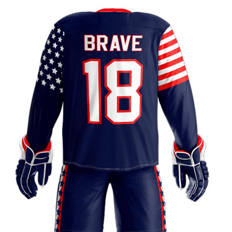 Adult Sublimation Custom Made Ice Hockey Uniform V Neck & Long Sleeve Ice Hockey Uniform Low MOQ 2024 Ice Hockey Uniform