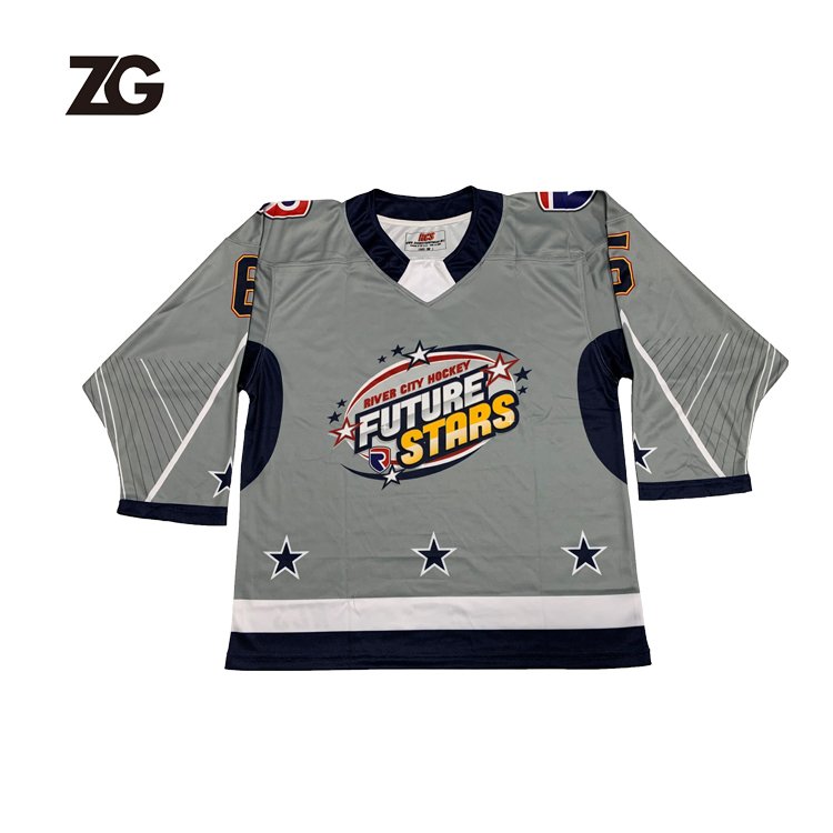 Wholesale Custom Sublimation Red And Blue Hockey Jersey Men Goalie Practice Ice Hockey Jersey