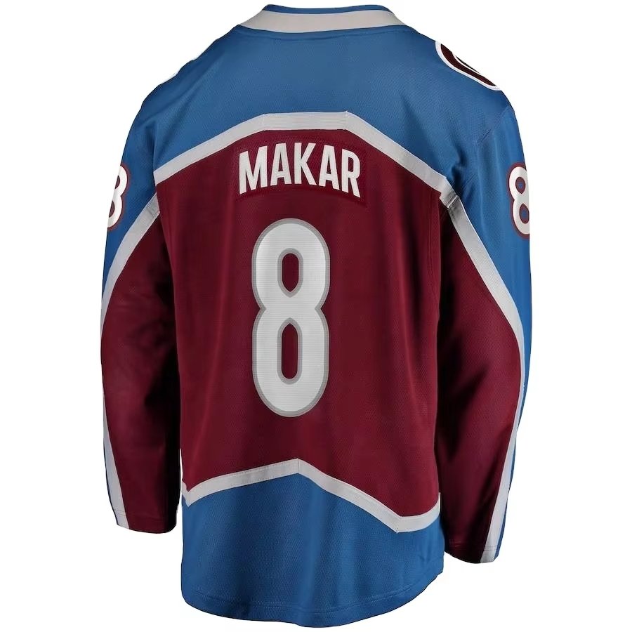 High Quality Wholesale Custom Made Deign Embroidered Shirts #29 Mackinnon #92 Landeskog Ice Colorado Avalanche Hockey Jersey