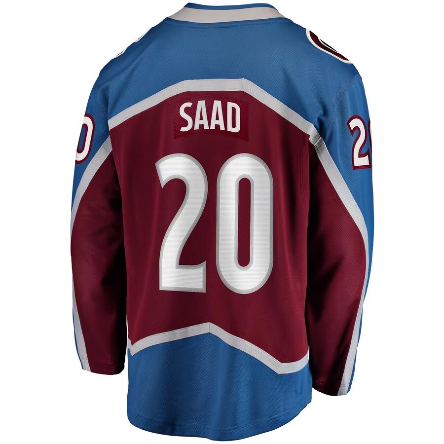 High Quality Wholesale Custom Made Deign Embroidered Shirts #29 Mackinnon #92 Landeskog Ice Colorado Avalanche Hockey Jersey