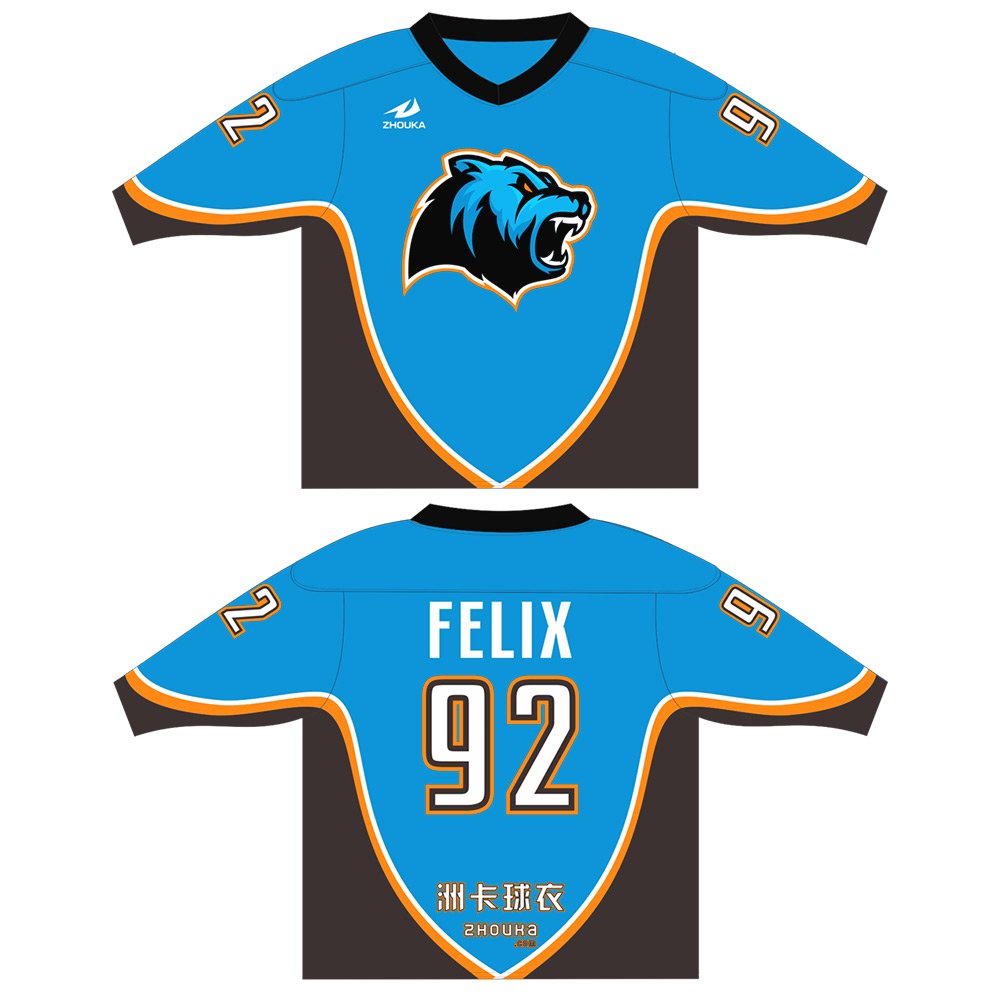 ZHOUKA 2020 custom design made sportswear hockey uniforms reveisible ice hockey jersey wear