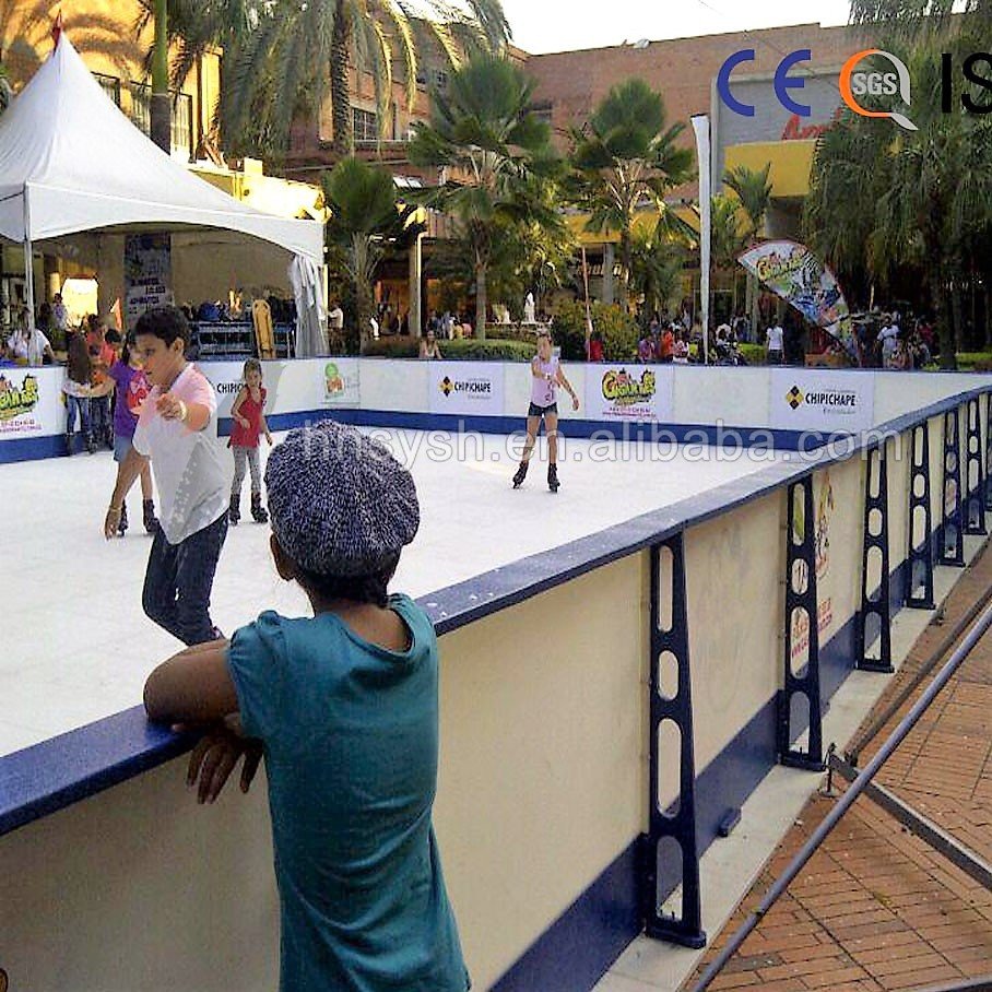 Synthetic Ice Rink Skating Floor Hockey Set UV Printed HDPE Dasher Boards UHMWPE Artificial Sheet Ice Rink Hockey Boundary Wall