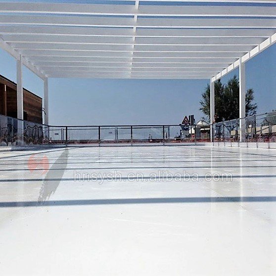 Synthetic Ice Rink Skating Floor Hockey Set UV Printed HDPE Dasher Boards UHMWPE Artificial Sheet Ice Rink Hockey Boundary Wall