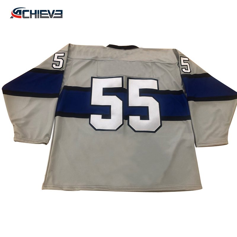Hockey Jersey Shirt Wholesale Custom Blank Blues Embroidery Embroidered Set Unisex OEM Technics Logo Style Time Lead Sportswear