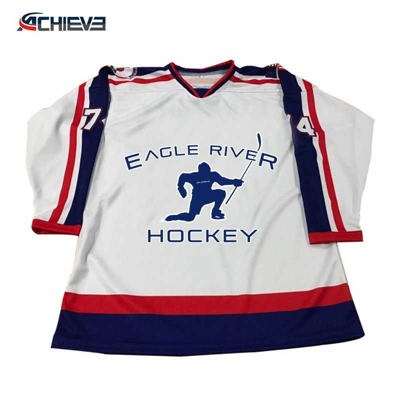Hockey Jersey Shirt Wholesale Custom Blank Blues Embroidery Embroidered Set Unisex OEM Technics Logo Style Time Lead Sportswear
