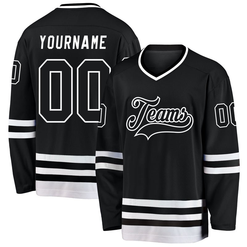 Wholesale custom logo hockey jersey black color 8# embroidered ice hockey wear