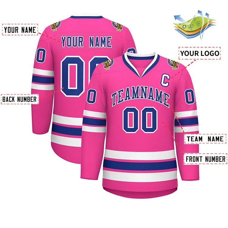 Wholesale Blank Hockey Jersey Sportswear Digital Printed V-Neck Hockey Uniform Embroidery Team Name Custom Ice Hockey Jersey