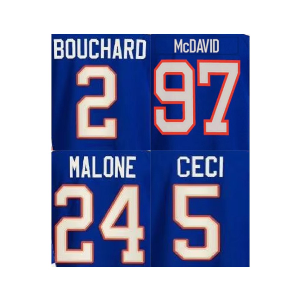 2023 New Stitched American Teams Hockey Jerseys Edmonton 2 Bouchard 5 Ceci 6 Gleason 14 Ekholm 24 Malone 27 Kulak