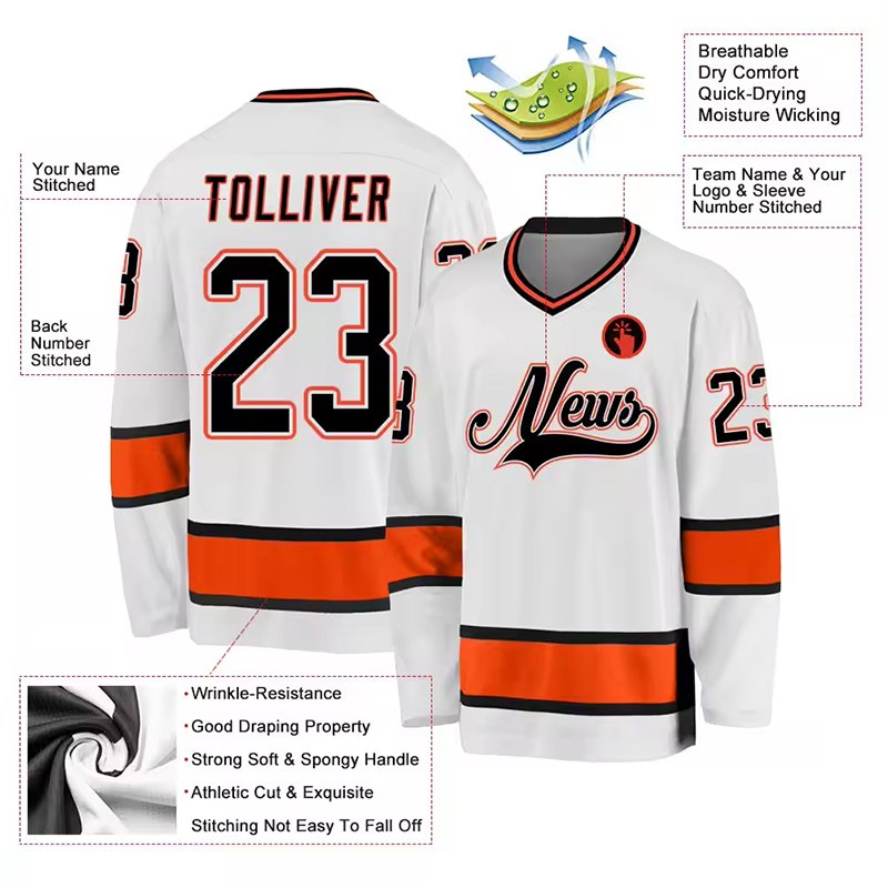 Best Selling Breathable T Shirt Sport Men Quick Dry Goal Hockey Uniforms Polyester Ice Hockey Custom Jersey