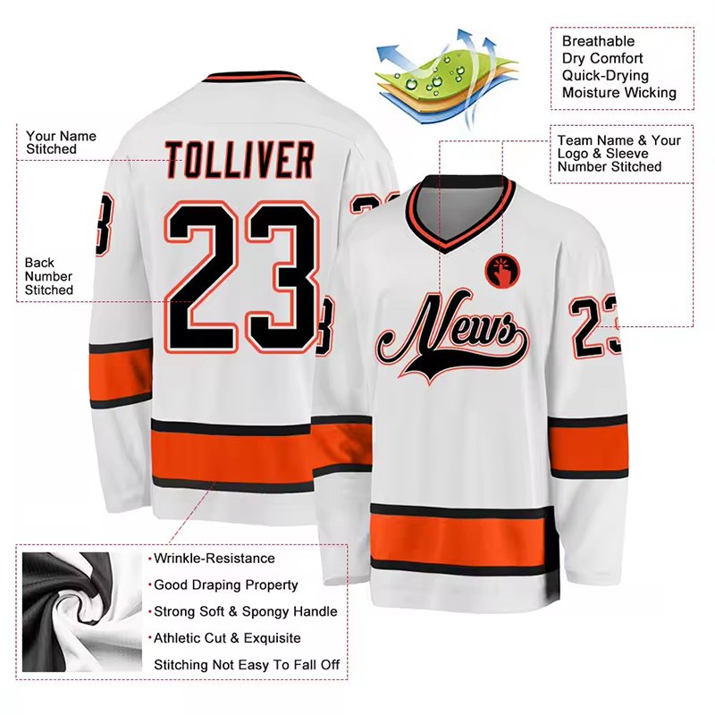 Best Selling Breathable T Shirt Sport Men Quick Dry Goal Hockey Uniforms Polyester Ice Hockey Custom Jersey