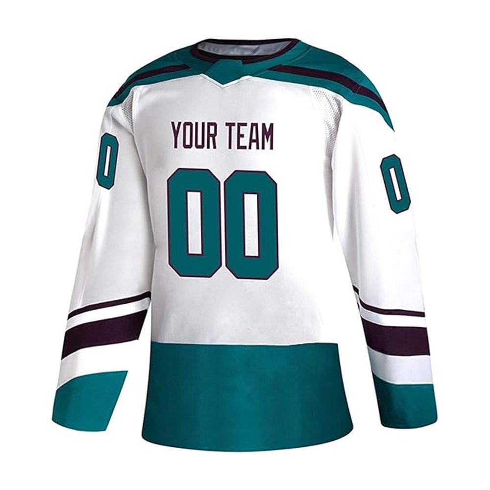 New Custom Embroidered Ice hockey jerseys design NHLing anaheim ducks hockey jersey sublimated mesh ice honckey team uniform