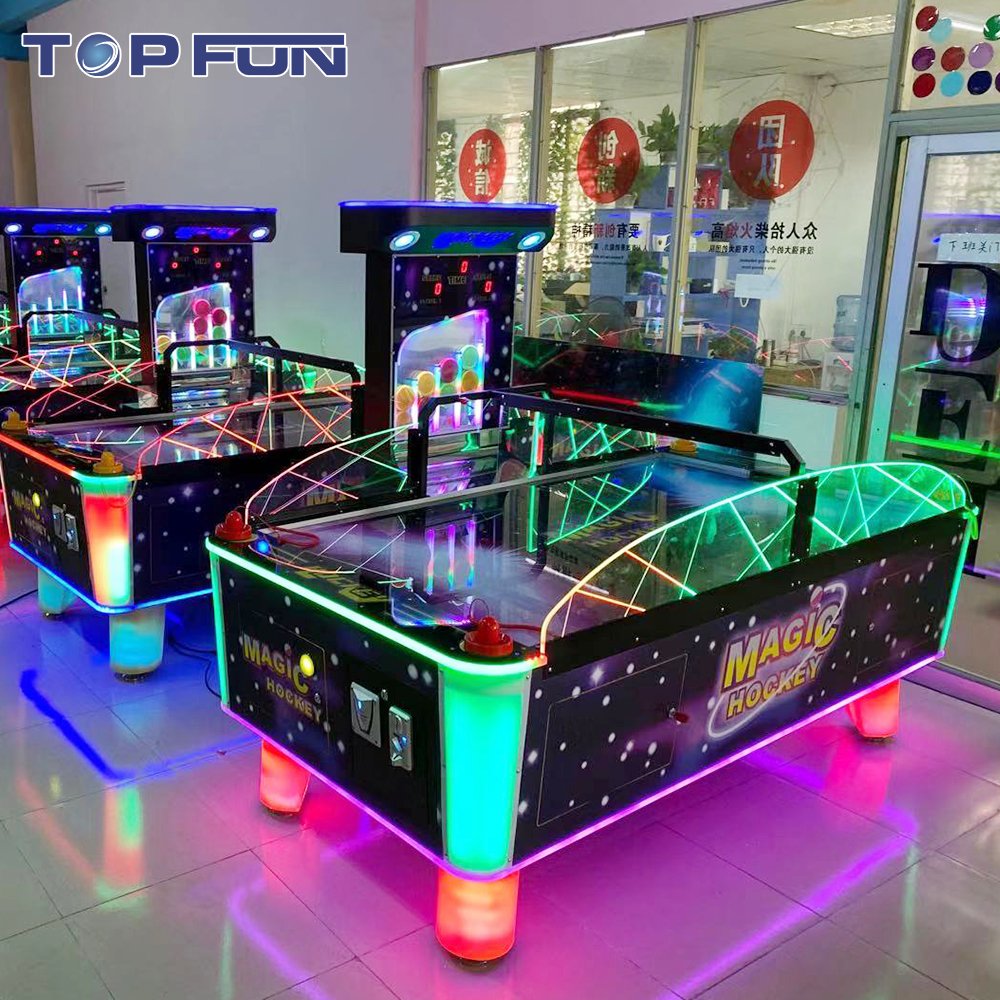 Factory Newest Design 4 Player Air Hockey Table Coin Operated Games Indoor Commercial Air Hockey
