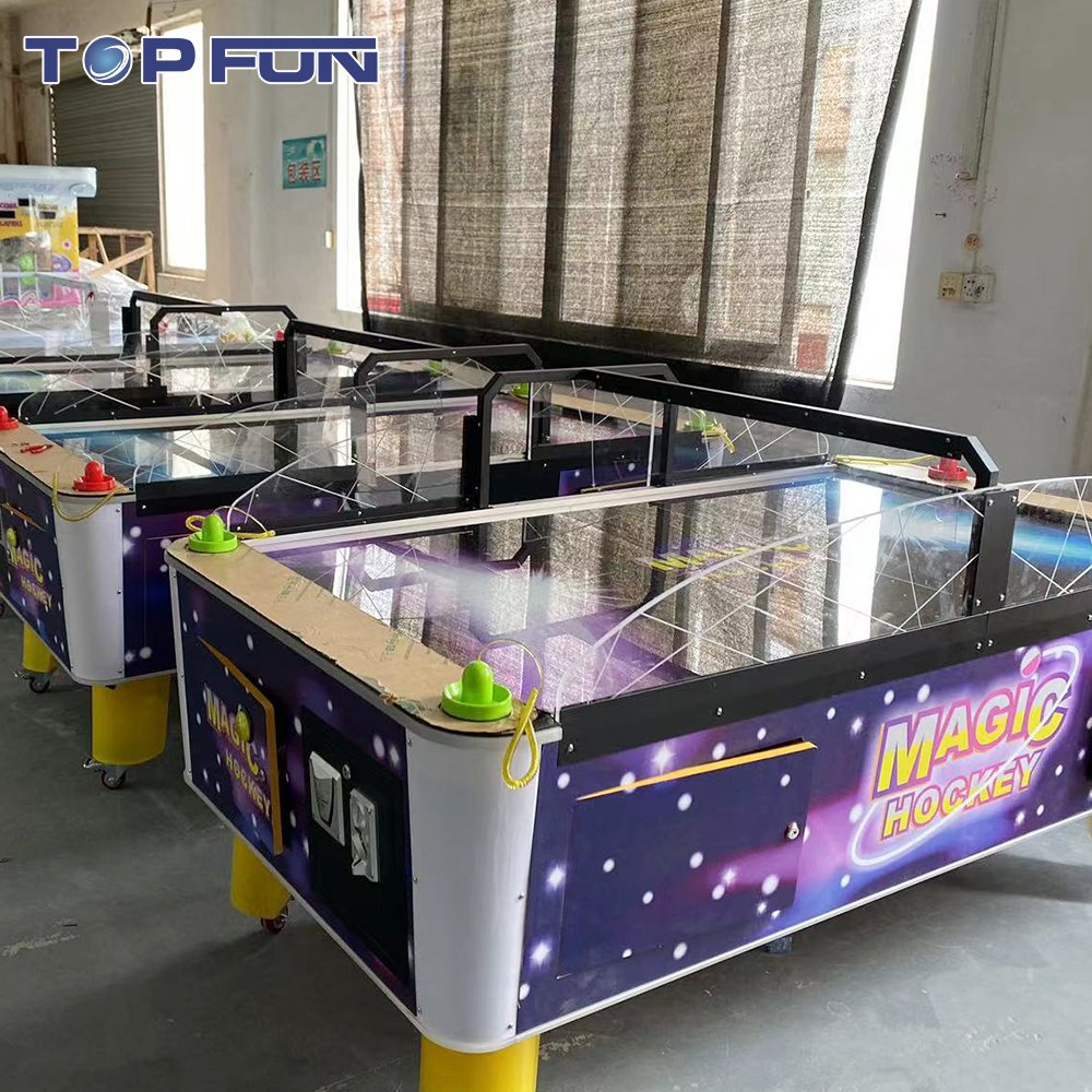 Factory Newest Design 4 Player Air Hockey Table Coin Operated Games Indoor Commercial Air Hockey