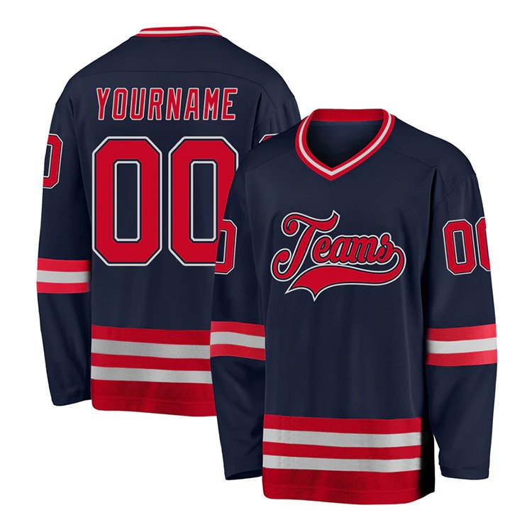 Ice Hockey Jersey High Quality Polyester Free Design Sublimated Print Embroidery Logo Custom Hockey Uniform