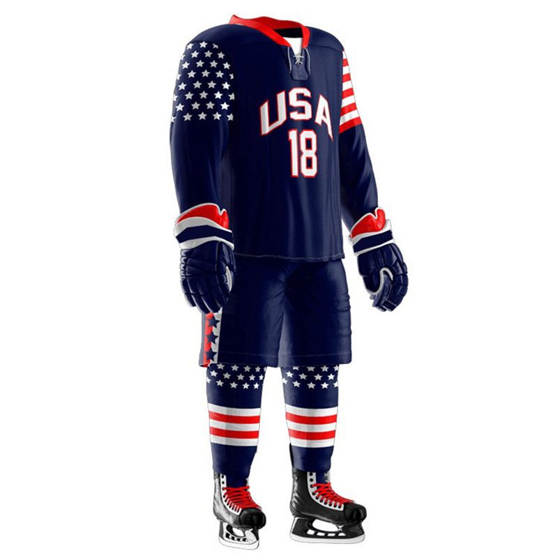 Polyester Made Ice Hockey Uniform Low Moq Custom Oem Design Ice Hockey Uniform Design Your Own Uniform