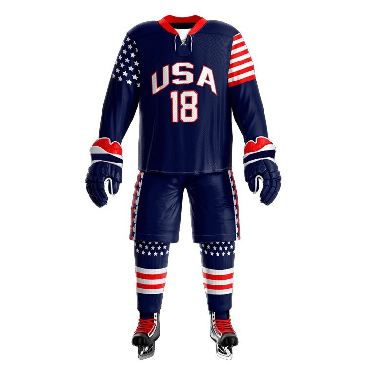 Polyester Made Ice Hockey Uniform Low Moq Custom Oem Design Ice Hockey Uniform Design Your Own Uniform