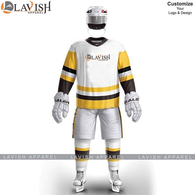 Wholesale Lavish Apparel Custom Made Ice Hockey Uniform Sublimation Plus Tackle Twill Jersey Pant OEM Team Name Practice Uniform