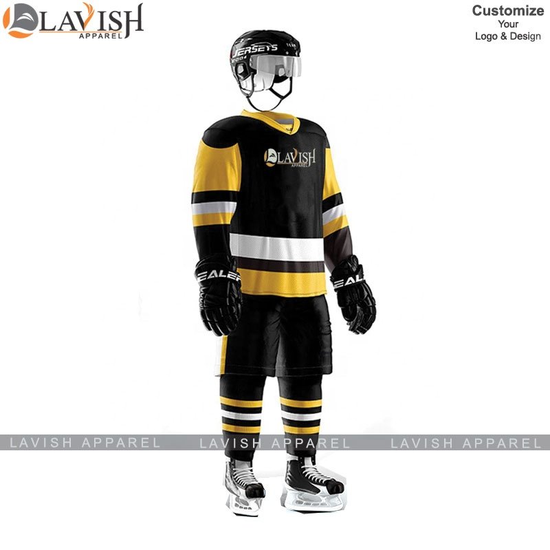 Wholesale Lavish Apparel Custom Made Ice Hockey Uniform Sublimation Plus Tackle Twill Jersey Pant OEM Team Name Practice Uniform