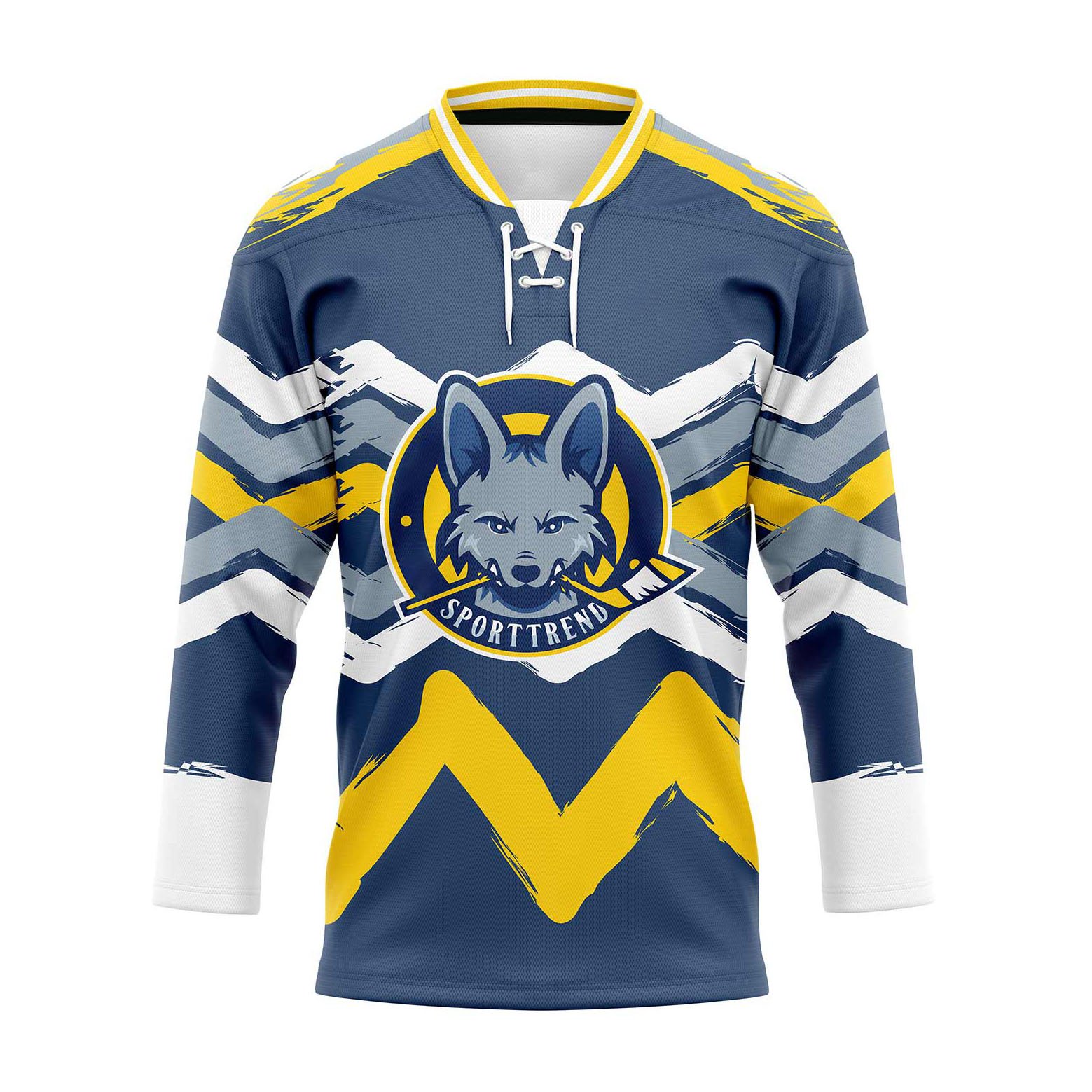 Professional OEM team ice hockey wear lace neck custom embroidery ice hockey jersey