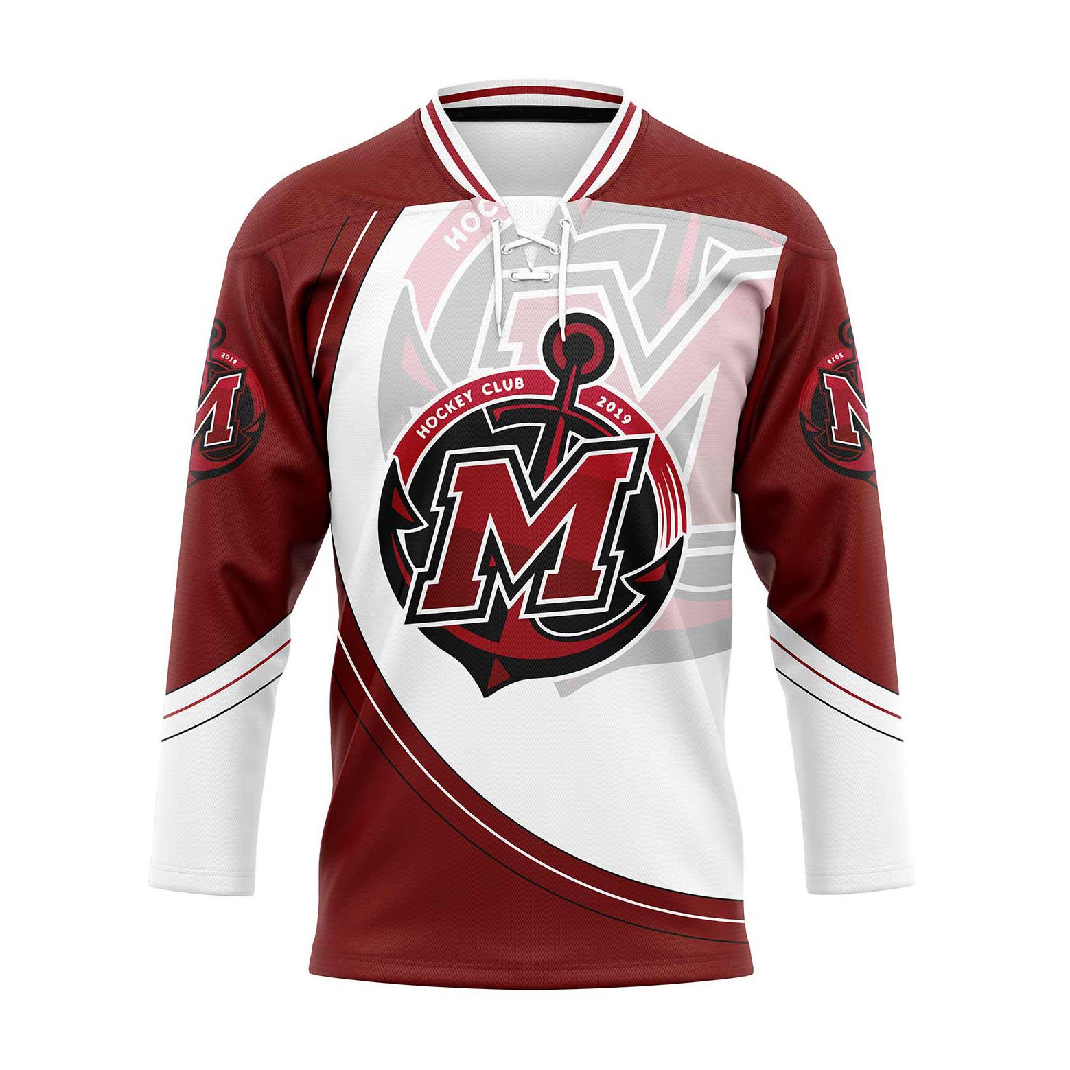 Professional OEM team ice hockey wear lace neck custom embroidery ice hockey jersey