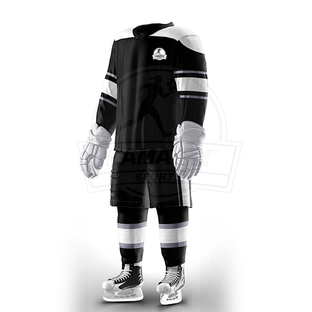 Custom Design 100% Polyester Ice Hockey Uniform Comfortable and Size Adjustable Custom Team Name Print in Stock-Sets Style