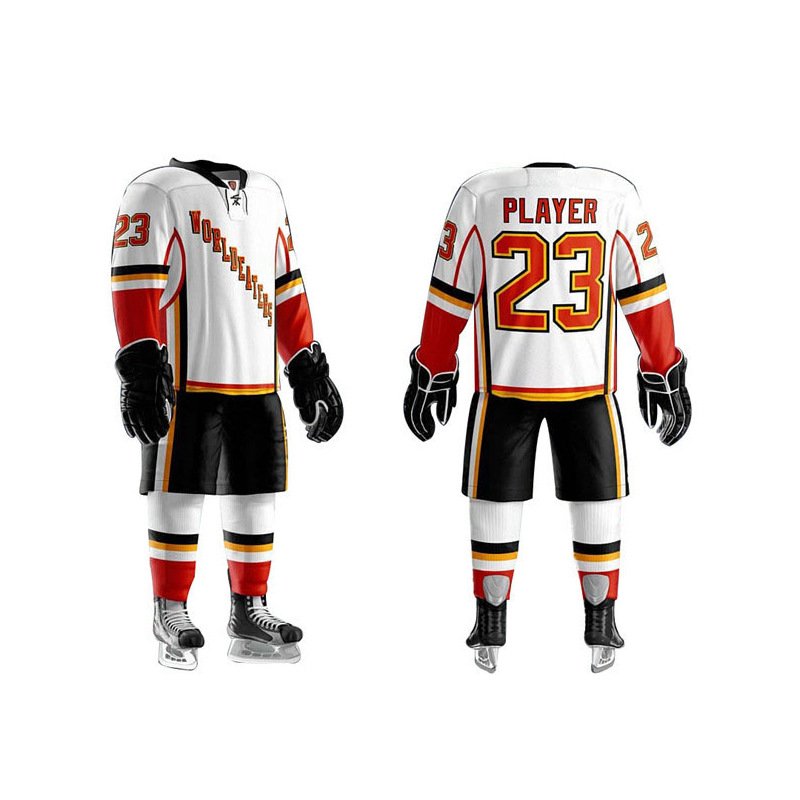 Custom vintage twill embroidered youth double sided mens team reversible sublimated ice hockey jersey