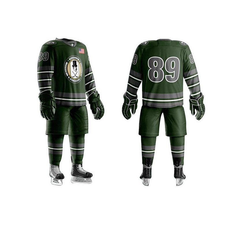 Custom vintage twill embroidered youth double sided mens team reversible sublimated ice hockey jersey