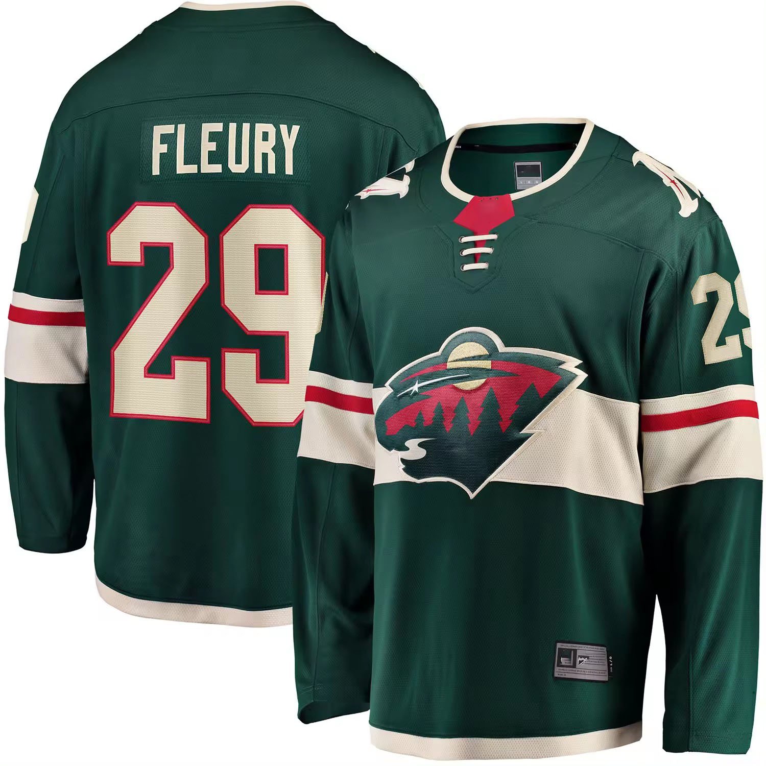 Men's Minnesota 29 Marc Andre Fleury 97 Kirill Kaprizov 7 Brock Faber 14 Joel Eriksson Ek 12 Matt Boldy Stitched Hockey Jersey