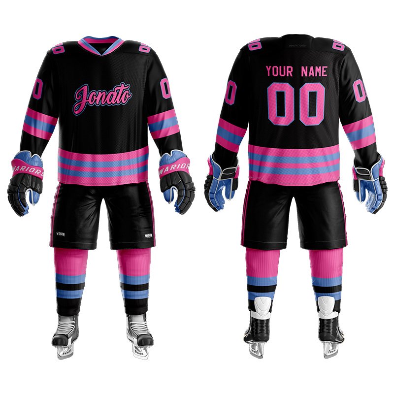 Custom Logo Adult Polyester Ice Hockey Jersey Professional Team's Embroidered Sportswear Customizable Wearable Clothing