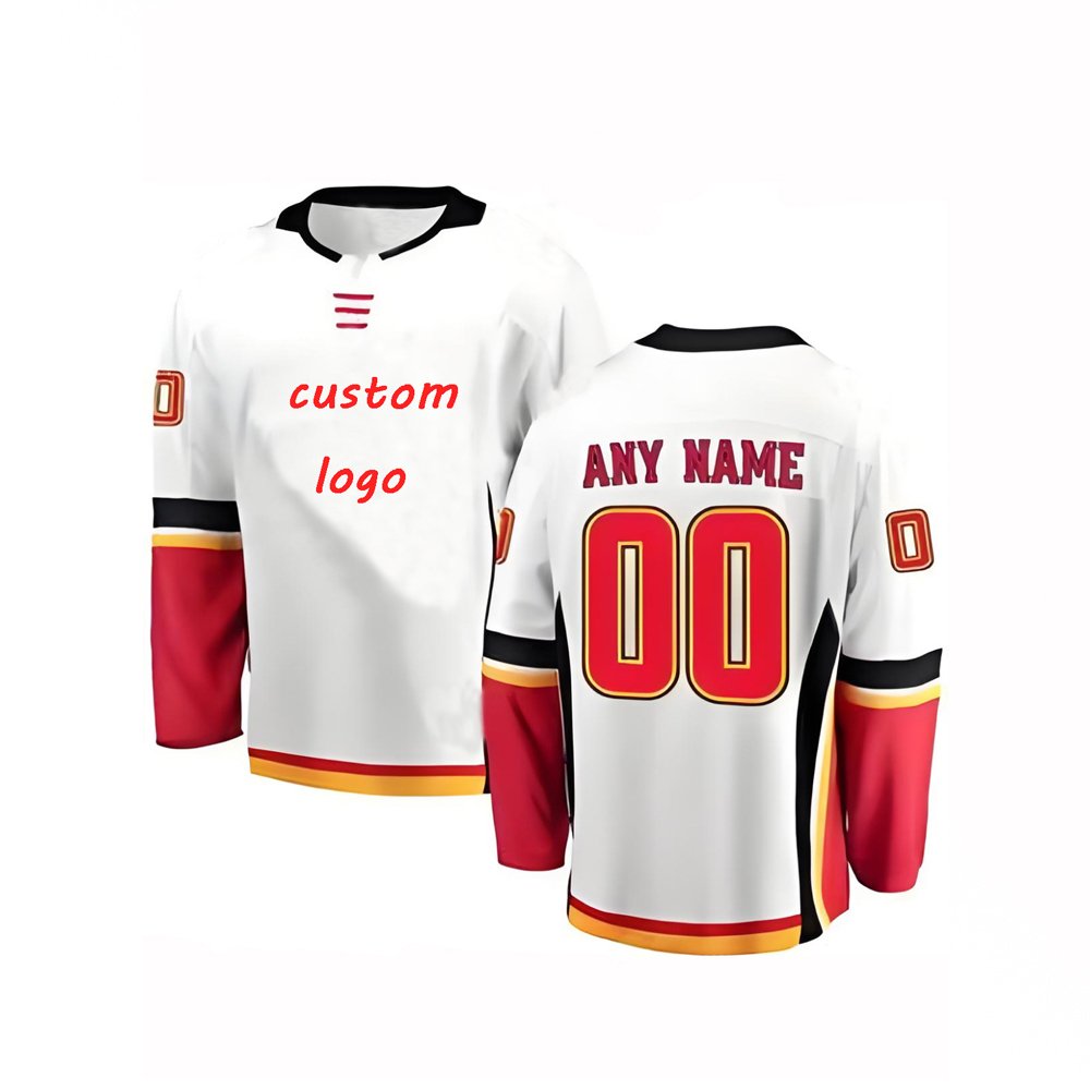 Polyester Printed Customized lace up custom hockey jersey cropped sublimated hockey jersey custom ice hockey jersey