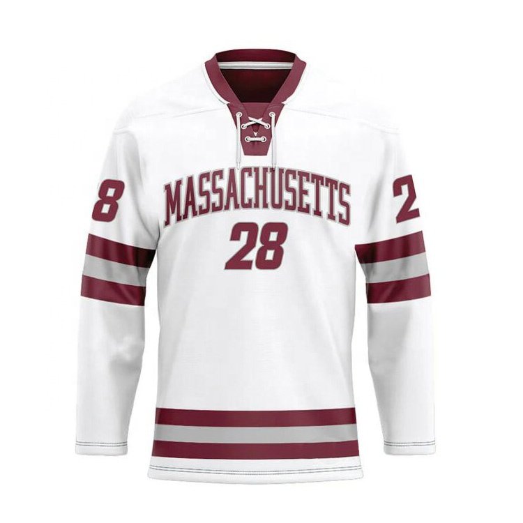 Wholesale blank lace collar plain custom hockey jersey