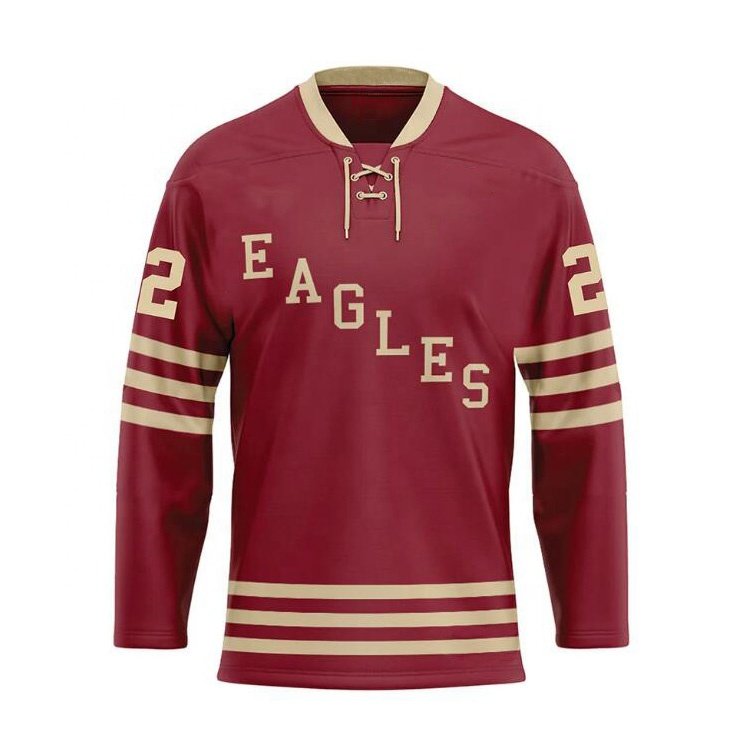 Wholesale blank lace collar plain custom hockey jersey