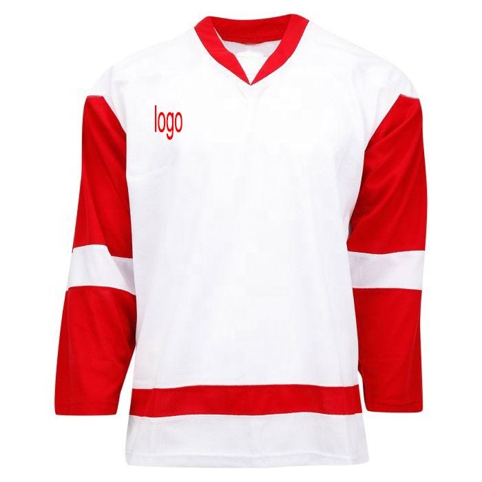 TEX Ice Hockey practice 100% Polyester Air mesh V Neck long sleeve unisex Sports custom plain jersey hockey