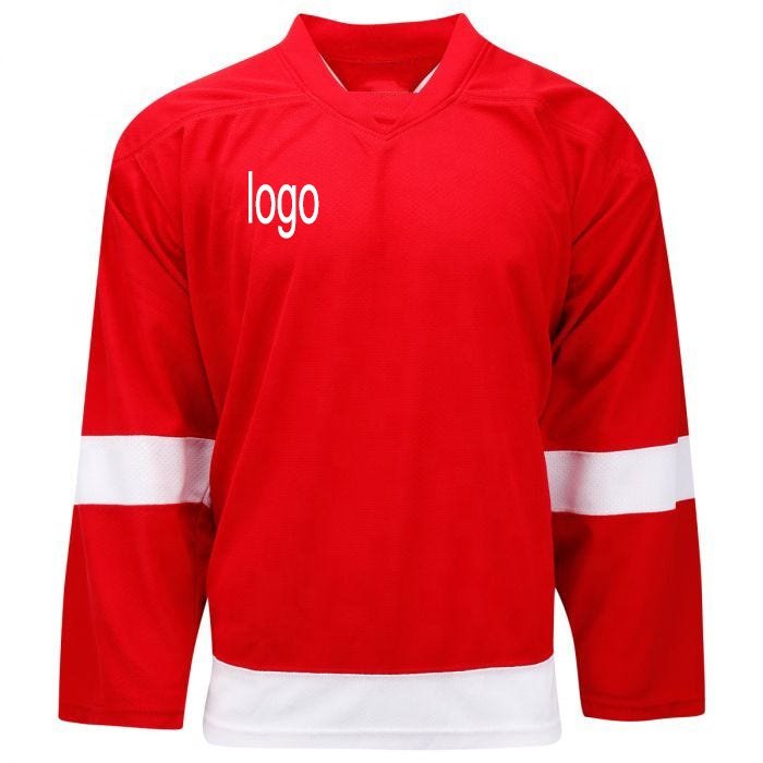TEX Ice Hockey practice 100% Polyester Air mesh V Neck long sleeve unisex Sports custom plain jersey hockey