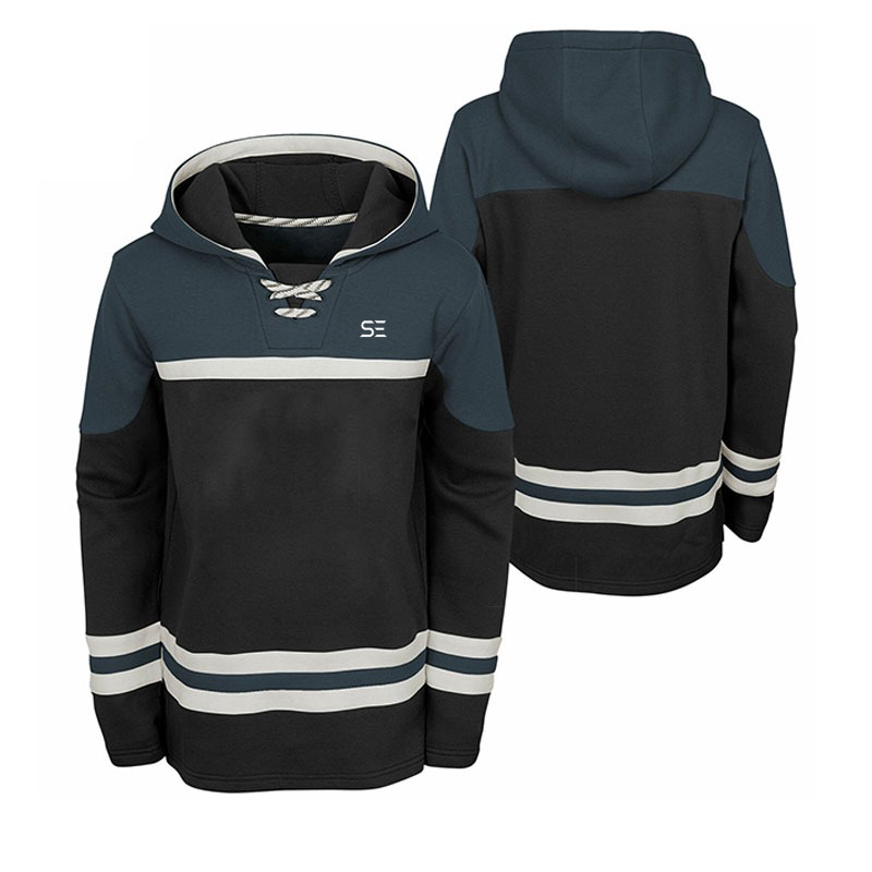 Custom sublimation hockey lace up hoodie ice hockey sweatshirt hockey sweater 2023