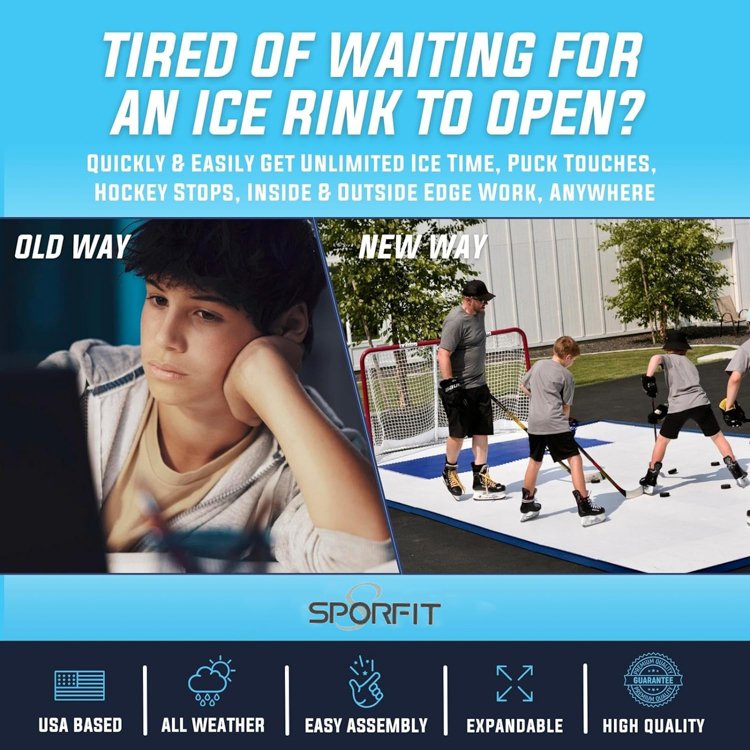 Sanhong Bespoke Hockey Flooring Tile Synthetic Rink Uhmwpe Artificial Ice Skating For Curling Rink