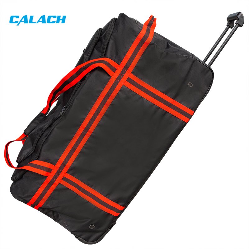Customize black red travel trolley duffle bag duffel wheeled hockey bag extra large trolley ice hockey travel bag