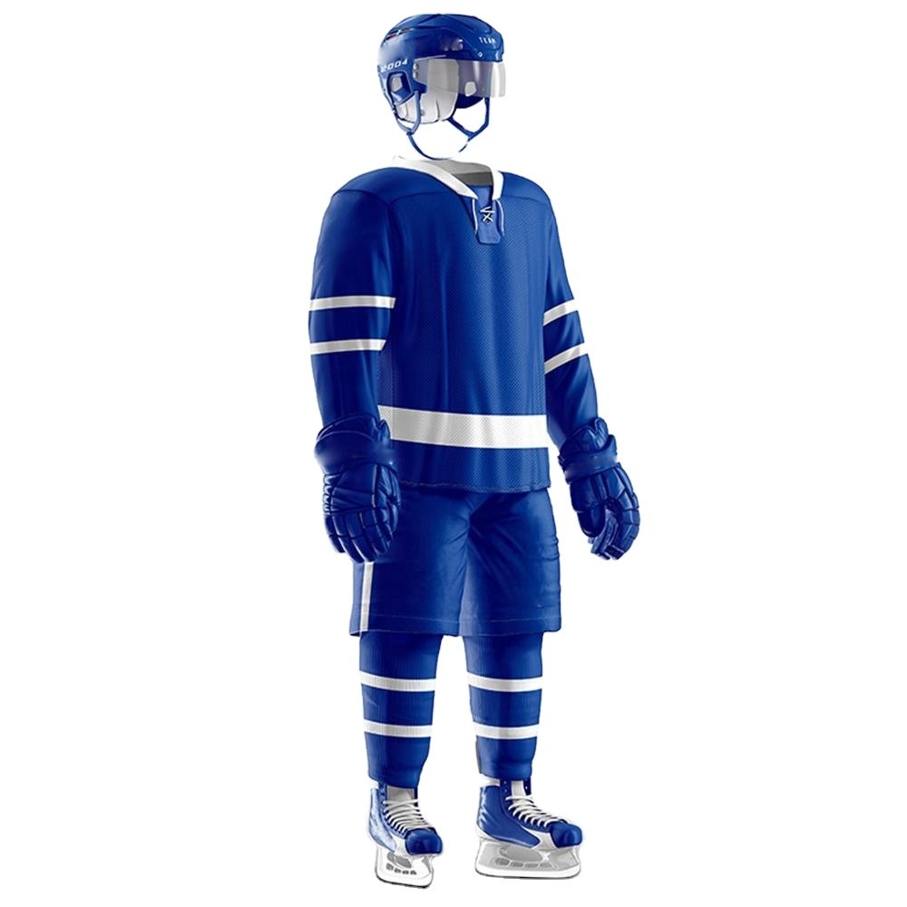 Comfortable 100% Polyester Made Ice Hockey Uniform In Stock Customized Size Ice Hockey Uniform
