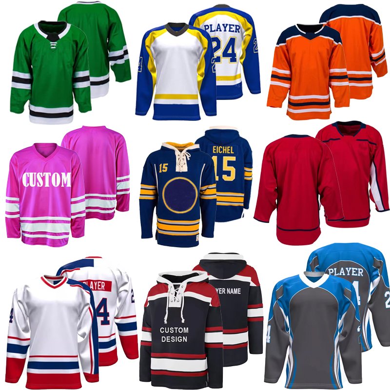 Wholesale Custom Ice Hockey Wear jersey Custom Blank Stitched Team Practice Uniform Sublimation Hockey Jersey