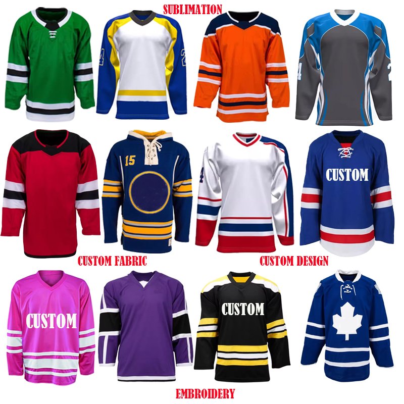 Wholesale Custom Ice Hockey Wear jersey Custom Blank Stitched Team Practice Uniform Sublimation Hockey Jersey