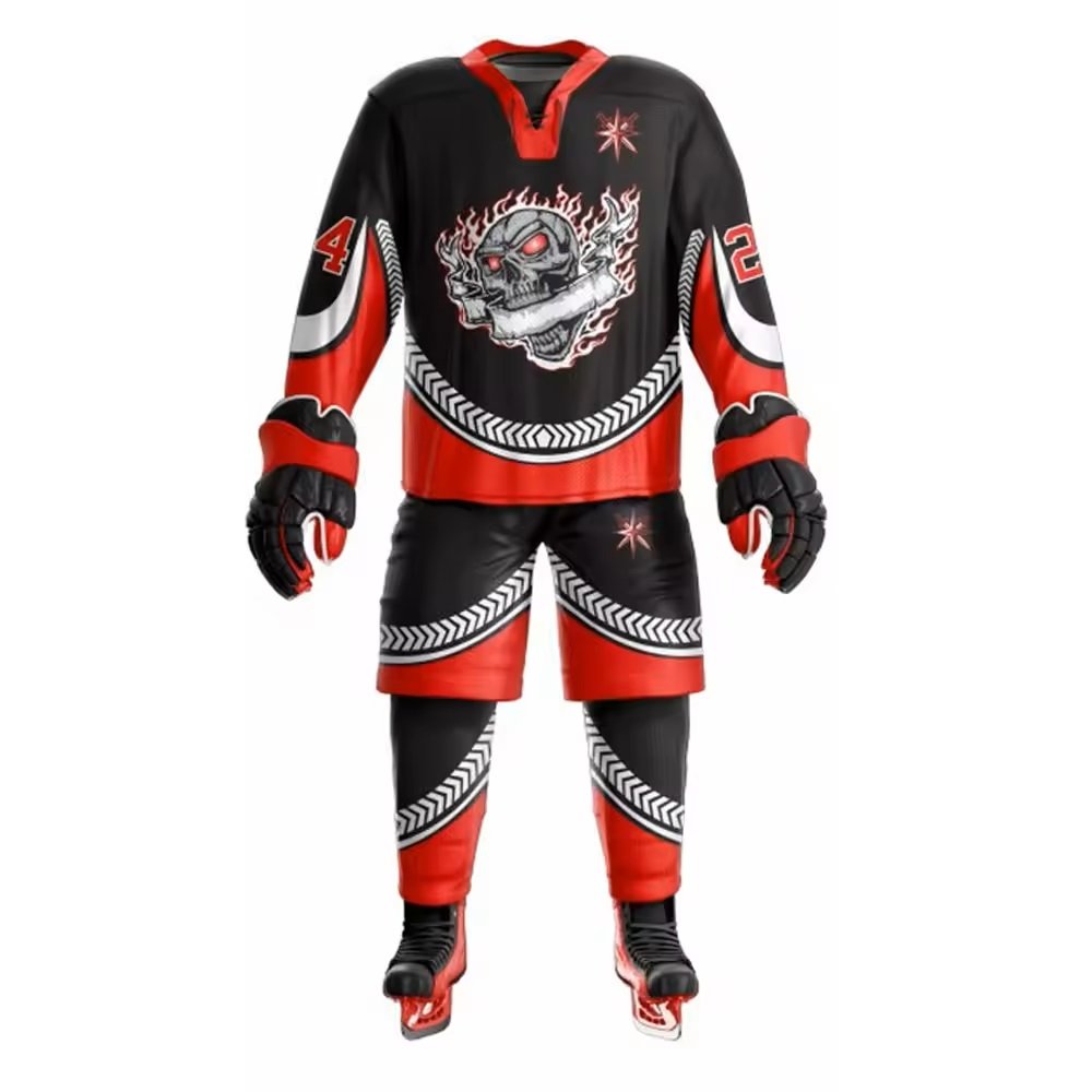 OEM Sublimation Printing Sports Ice Hockey Uniforms Factory Sports Wears New Adult Wear Comfortable Ice Hockey Uniform MS-IHU-02