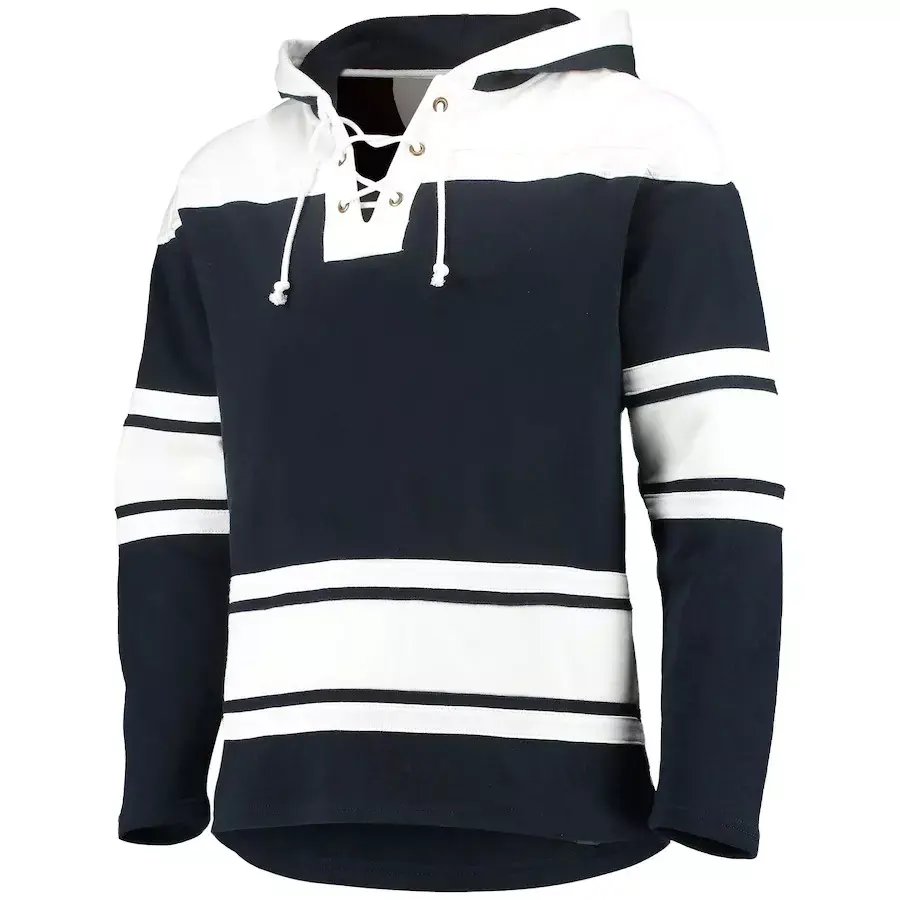 Wholesale oem ice hockey wear polyester team uniforms pullover hockey hoodies jersey with laces