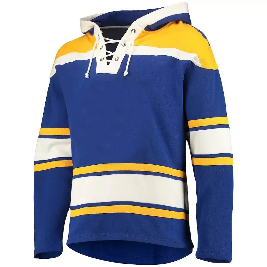 Wholesale oem ice hockey wear polyester team uniforms pullover hockey hoodies jersey with laces