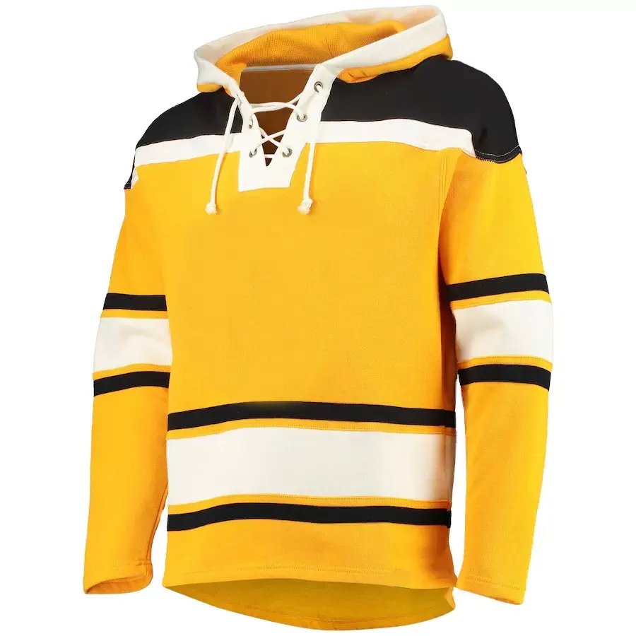 Wholesale oem ice hockey wear polyester team uniforms pullover hockey hoodies jersey with laces