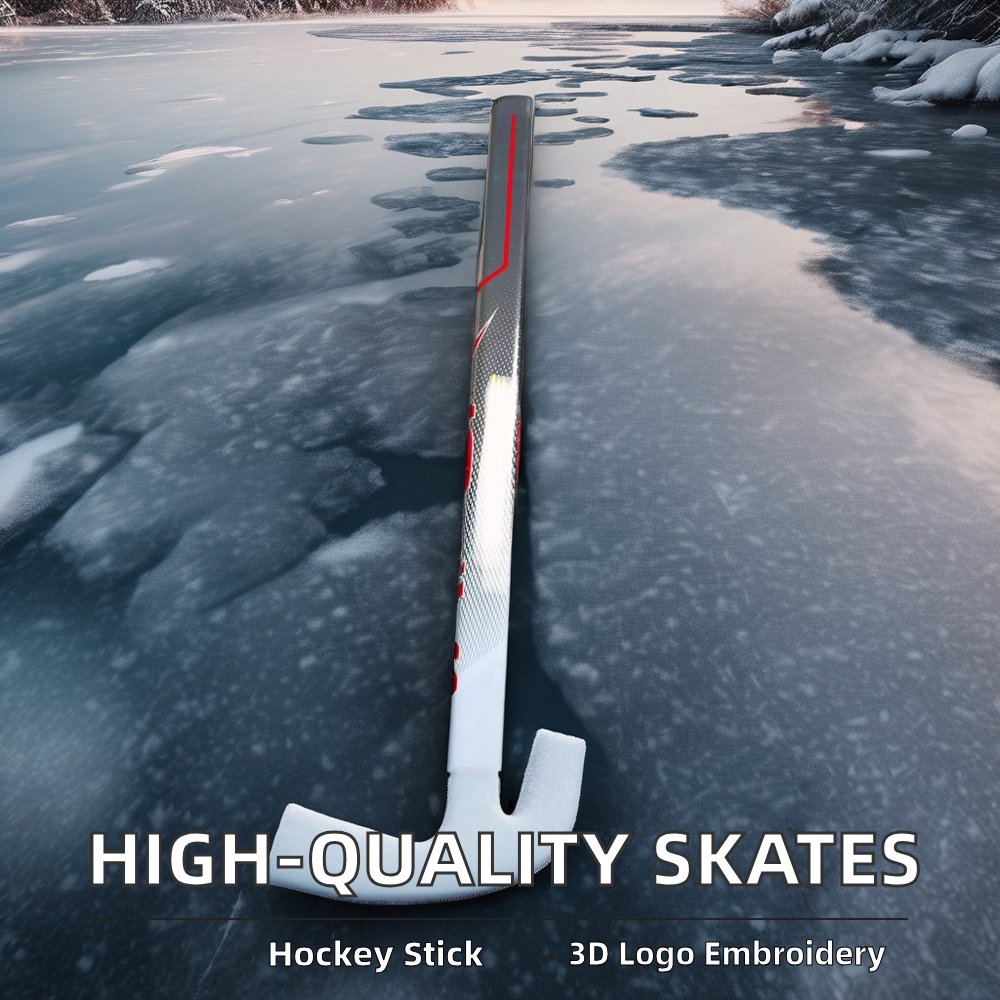 High Quality OEM Customized Carbon Fiber Ice Hockey Skates Winter Sport Skate Shoes for Men Women Kids Black and White Set